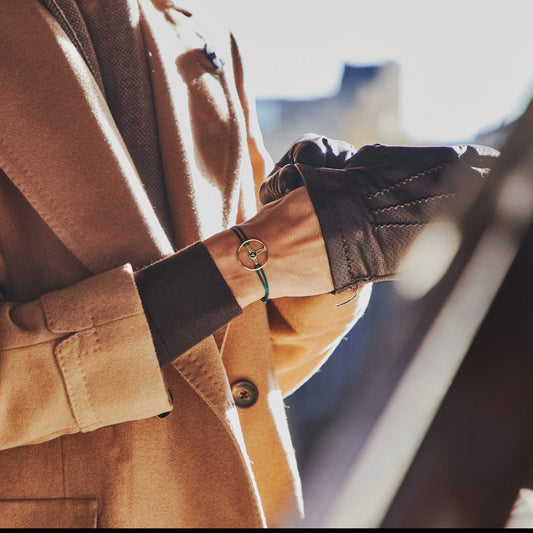 18K Gold Bracelet British Racing Green Steering Wheel