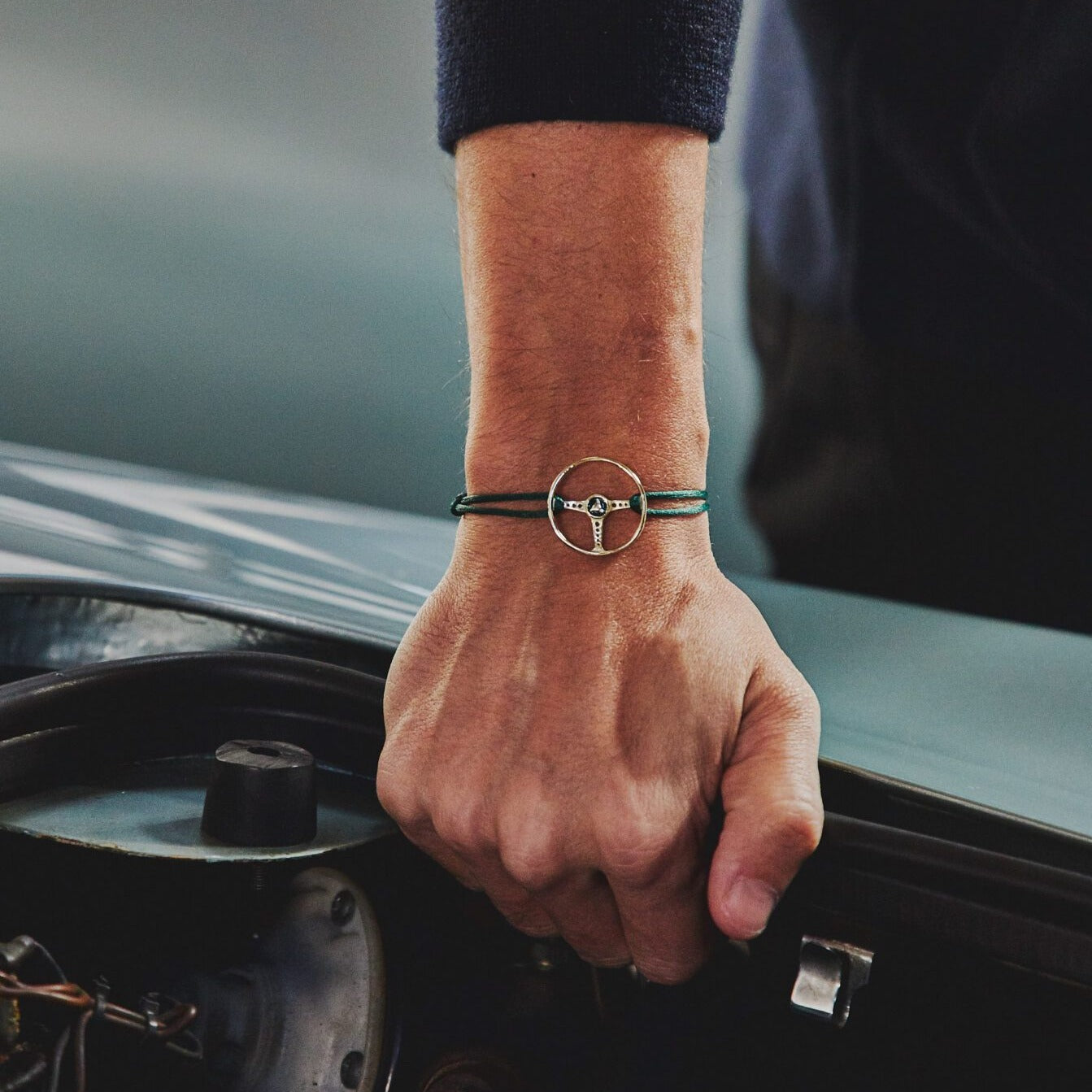 Racing Green Steering Wheel Bracelet