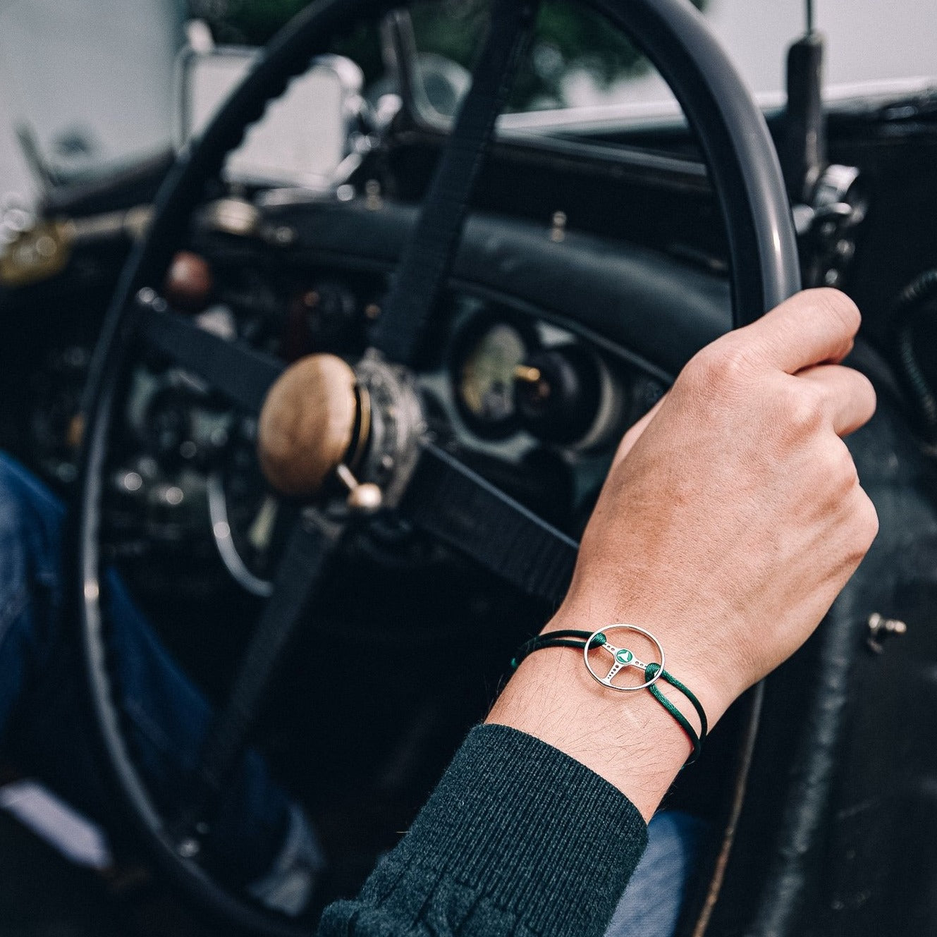 Racing Green Steering Wheel Bracelet