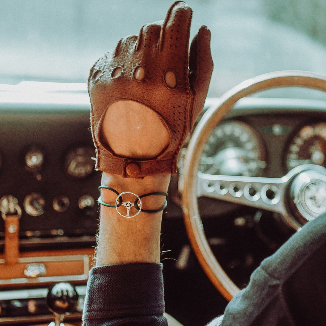 Racing Green Steering Wheel Bracelet